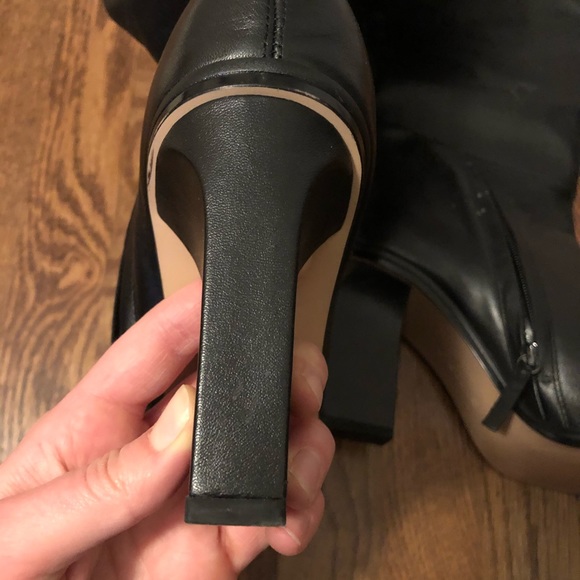 Zara Leather High Leg Heeled Boot - Picture 4 of 7